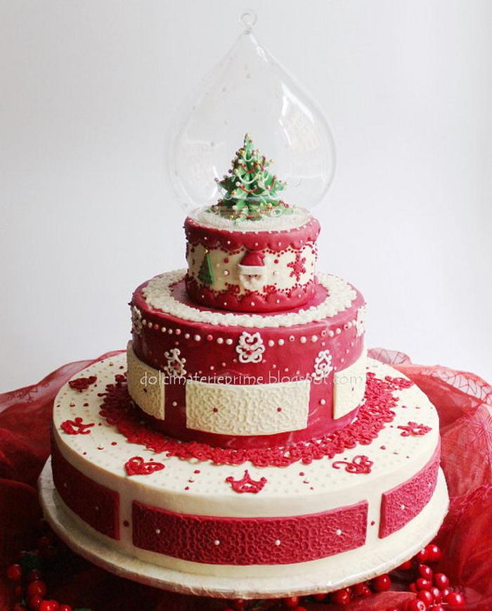 Christmas snowball cake
