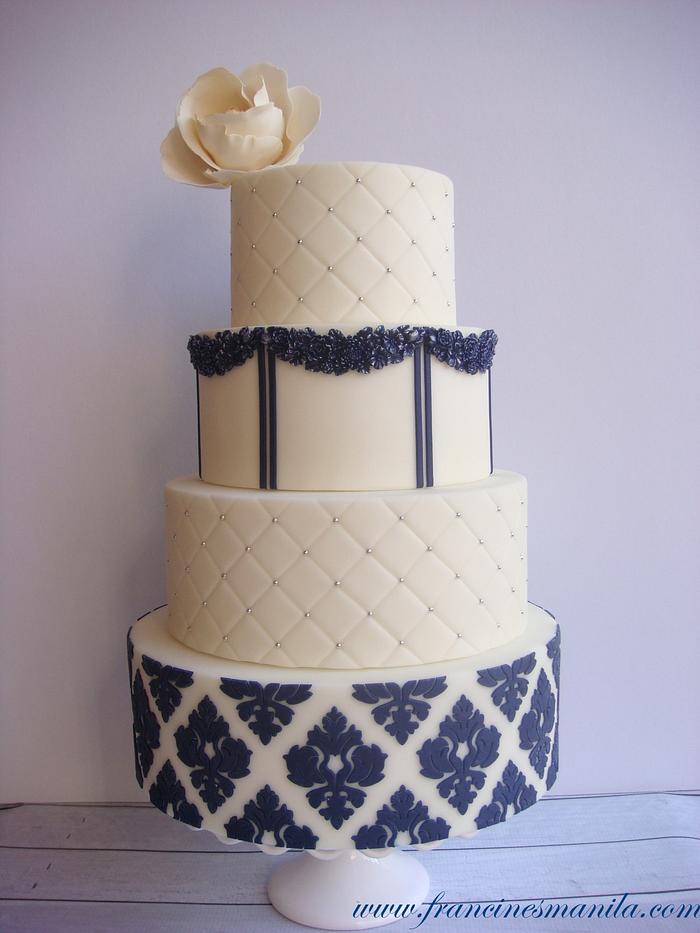Blue and White Damask