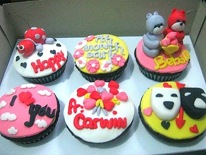 a monthsary cupcake toppers