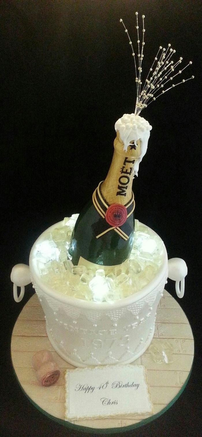Champagne Bucket and Bottle Cake 