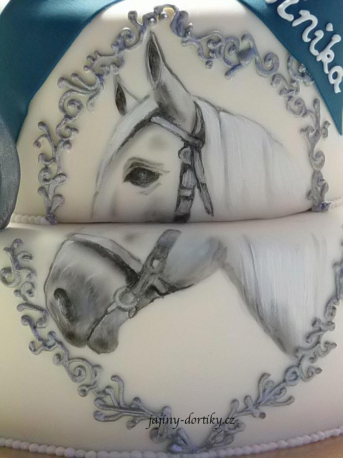 Hand-painted Horse cake