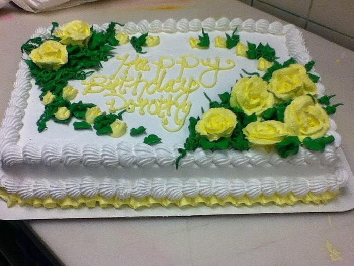 yellow flower birthday cake 