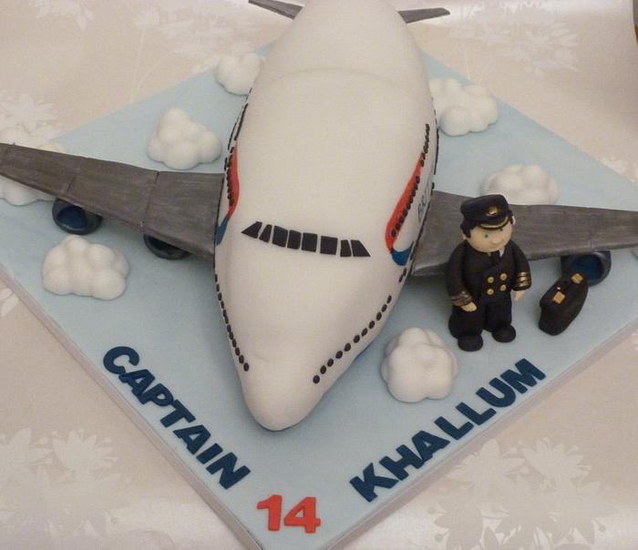 aeroplane & pilot cake