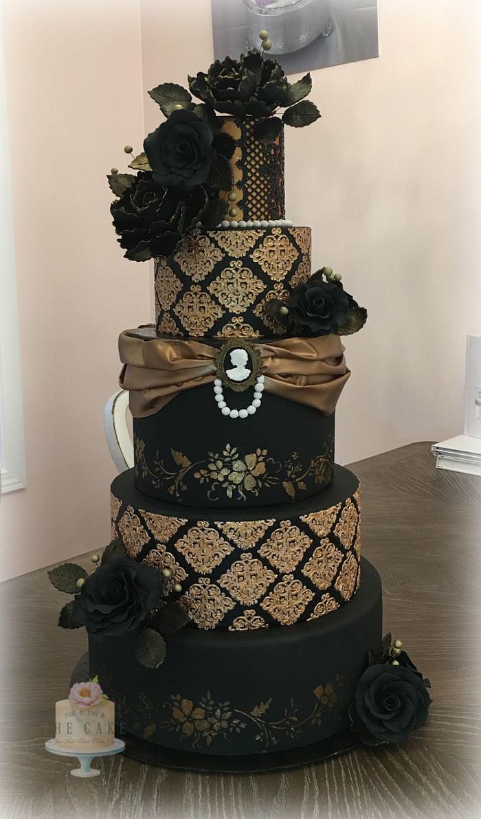 Dark, Romantic Wedding Cake