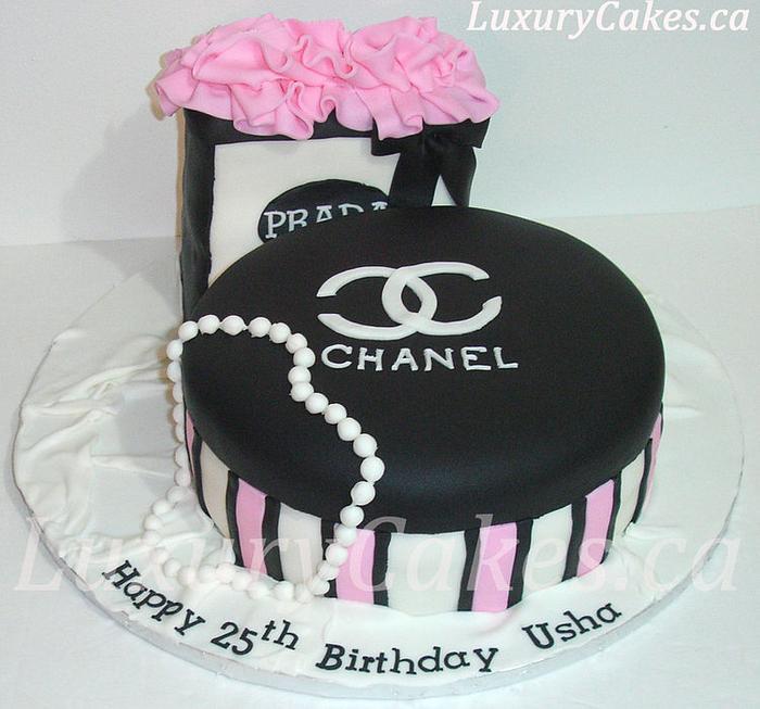Chanel and Prada Gift box cake