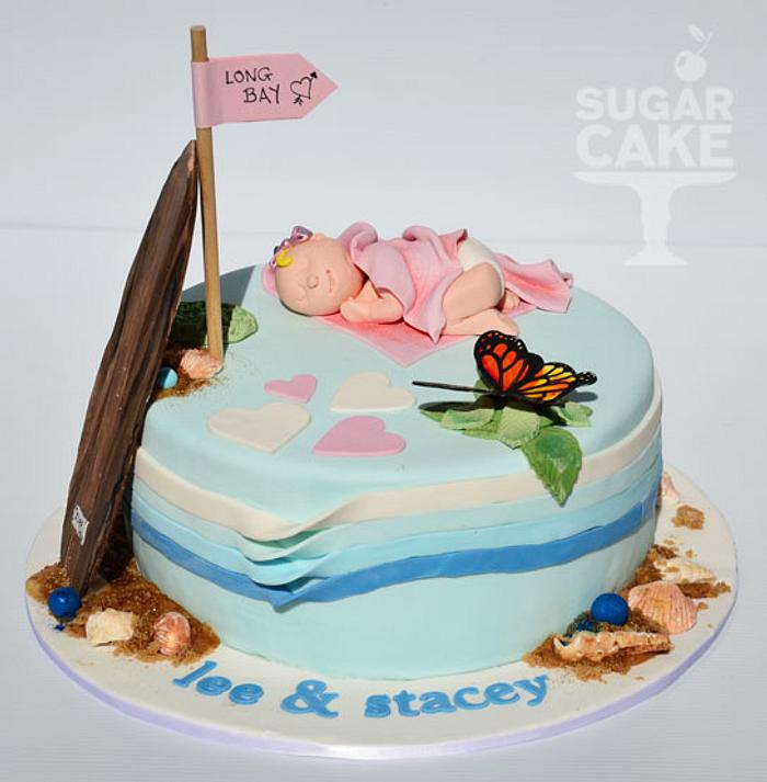Beach, Butterfly and Baby cake
