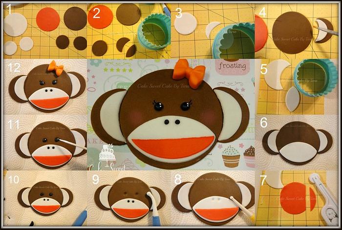 How to make Monkey face for cake/cupcake decoration 