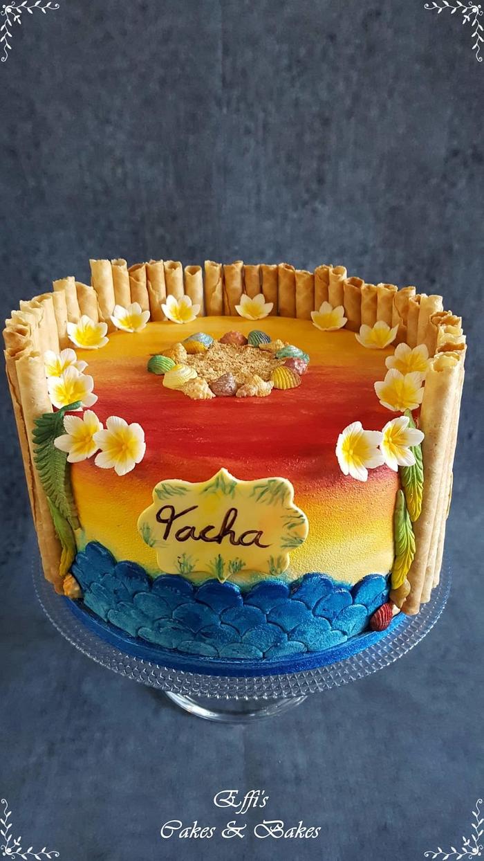 Hawaii Style Birthday Cake 