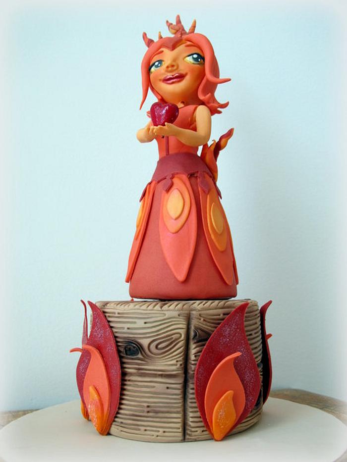 Flame Princess cake