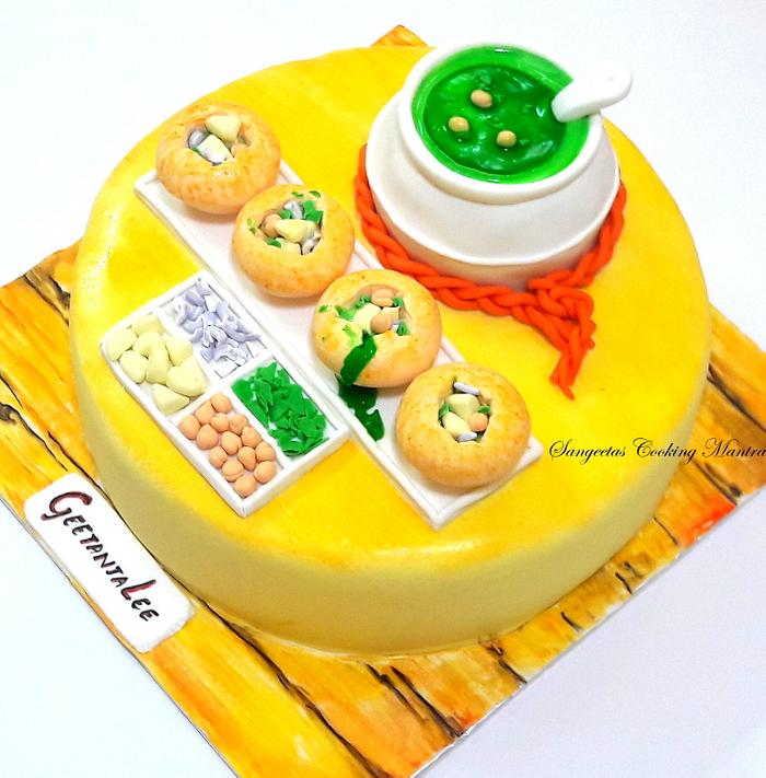 Golgappa/fuchka/pani puri cake