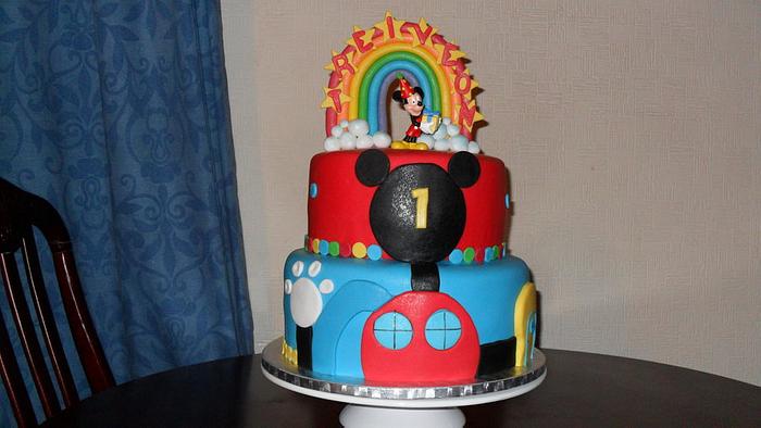 mickey rainbow cake