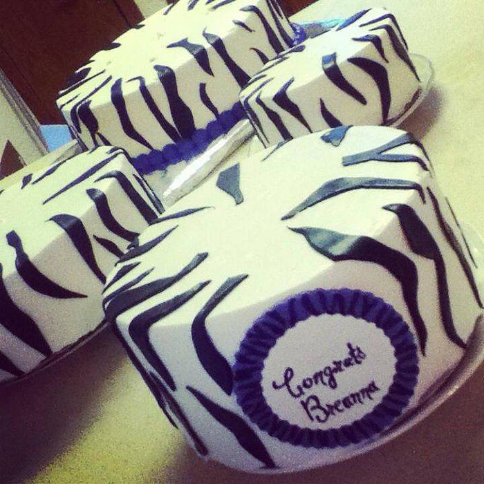 Zebra Print Grad Cake 