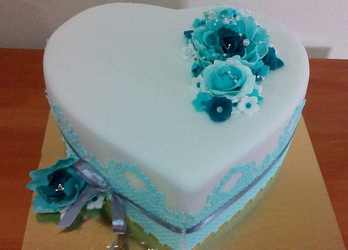wedding heart  cake