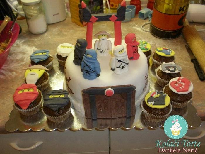Lego Ninjago cake and muffins