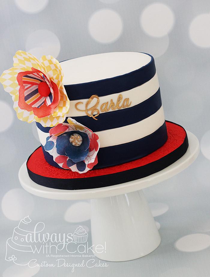 Stripes and Wafer Paper Flowers