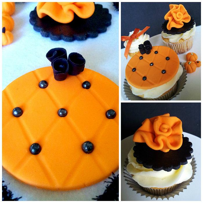 Fabric Halloween Cupcake toppers