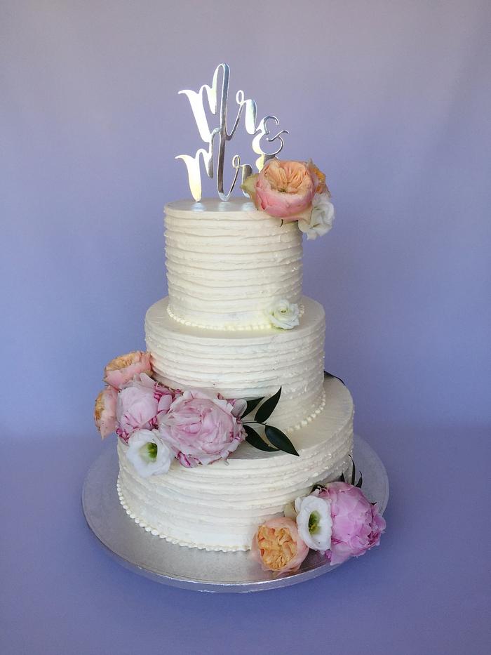 Swiss meringue buttercream wedding cake 