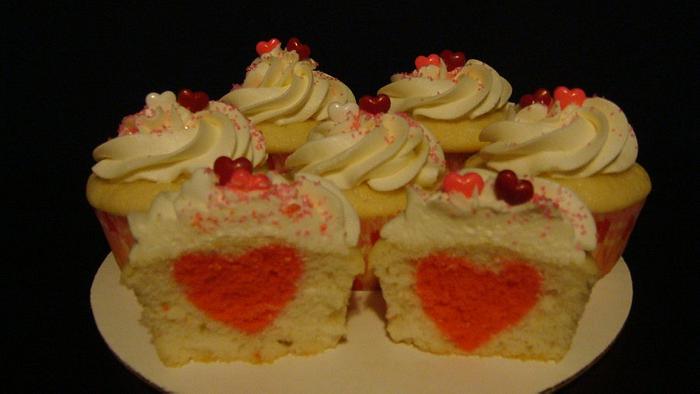 heart in a cupcake 
