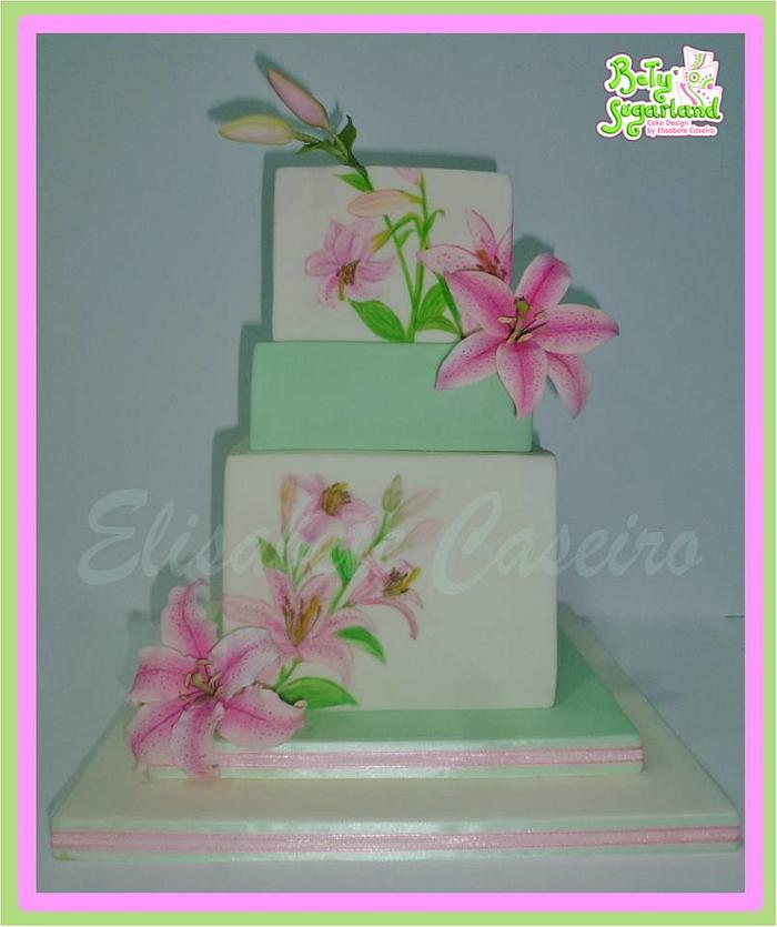 Lillies Wedding Cake