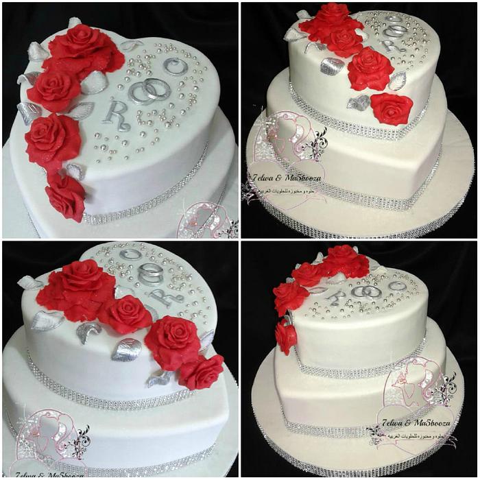 heart shaped wedding cake