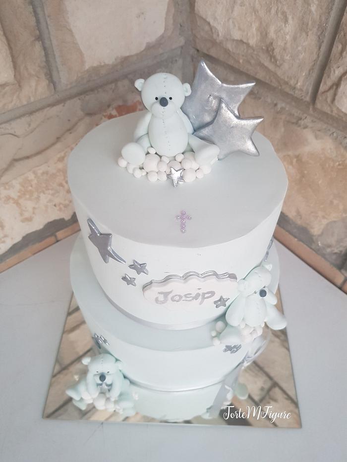 Christening fondant cake