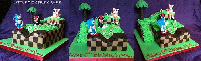 Sonic and friends video game cake