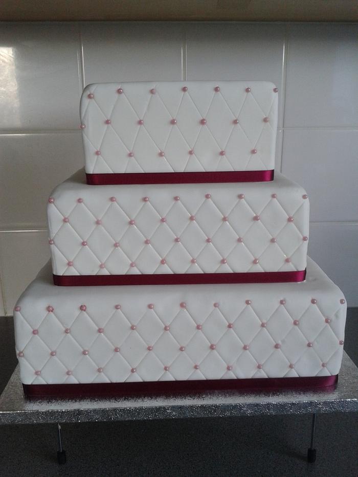 Quilted wedding cake