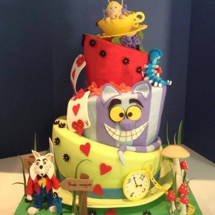 Alice in Wonderland 21st Birthday Cake