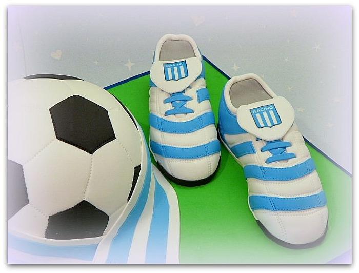 Soccer ball and shoes