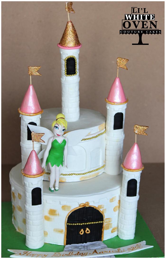 Castle cake with Tinkerbell