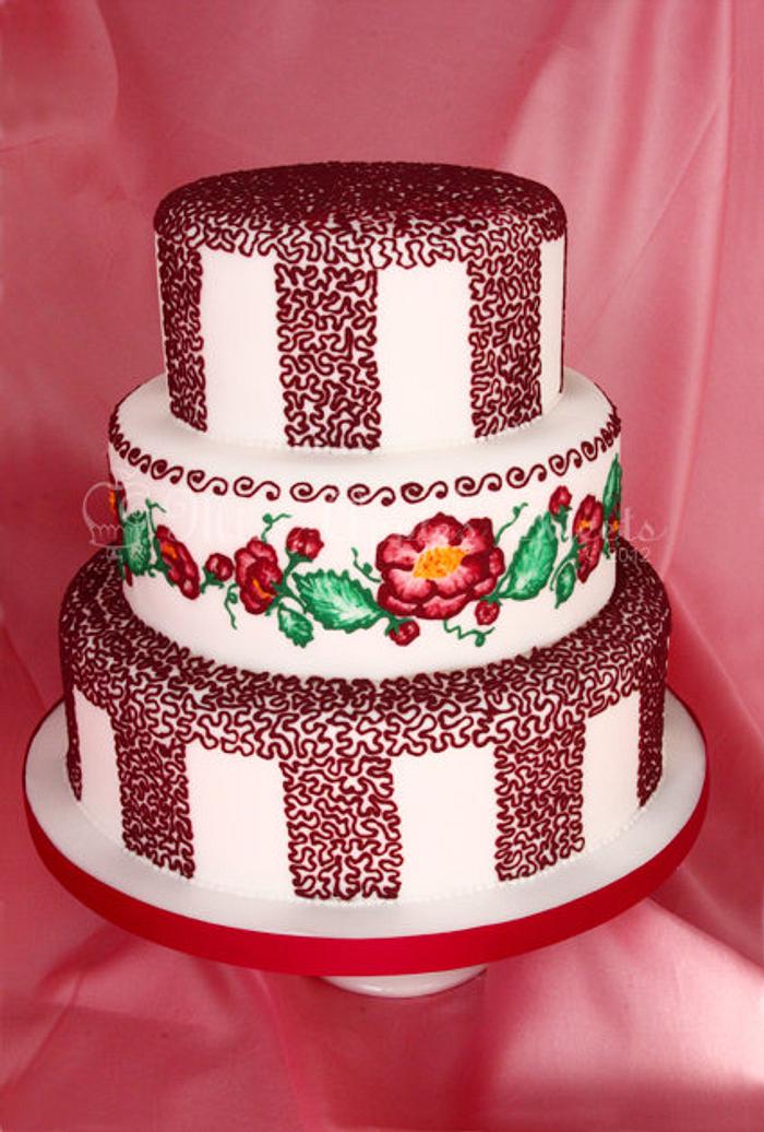 Cornelli Lace Wedding Cake