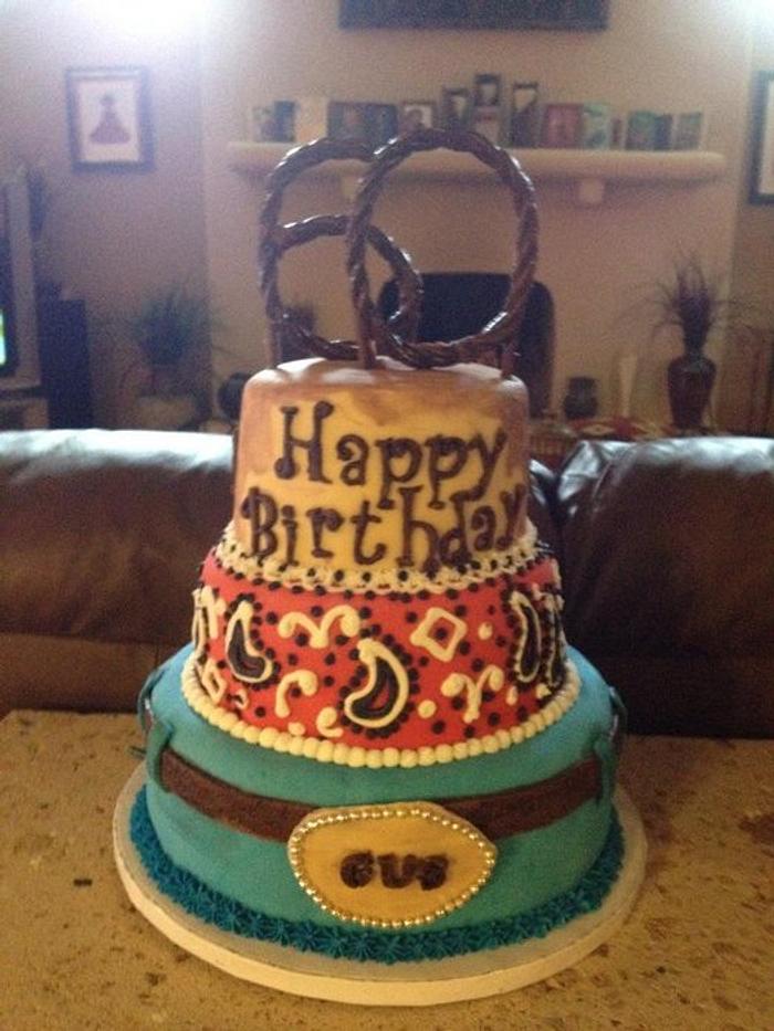 Western Themed Birthday Cake