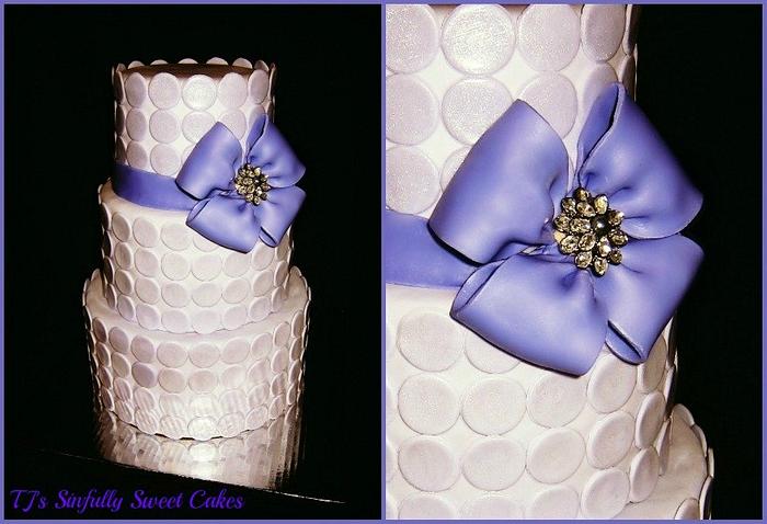 Purple Polka Dot Wedding Cake