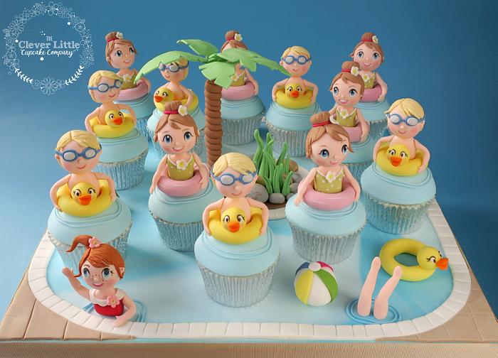 Pool Party Cupcakes