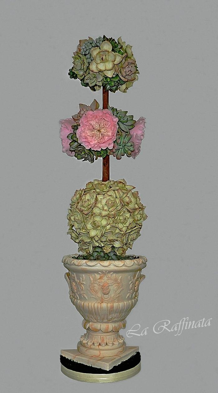 Flower Wedding  Topiary Cake