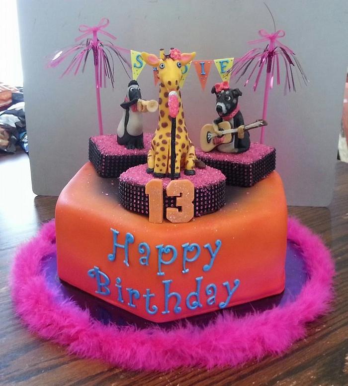 Animal Music Birthday Cake