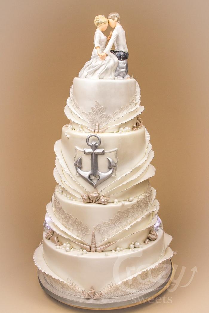 maritime wedding cake