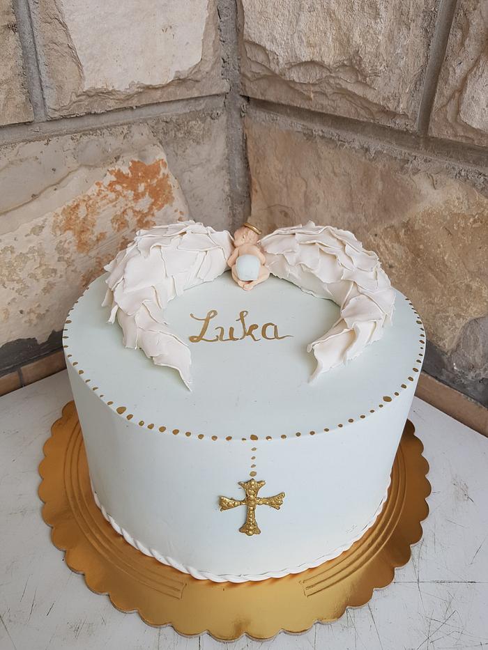 Christening fondant cake