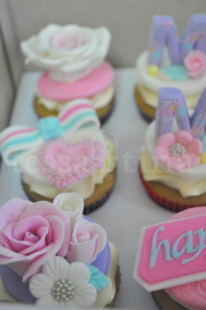 Purple and Pink Birthday cupcakes