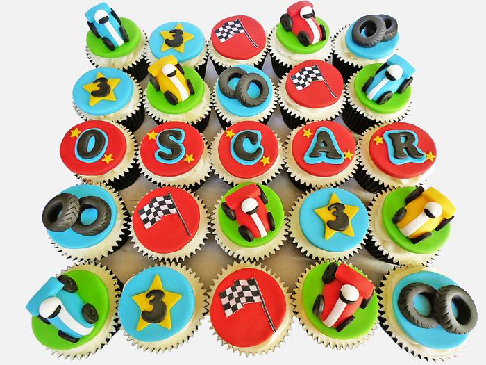 Racing car cupcakes