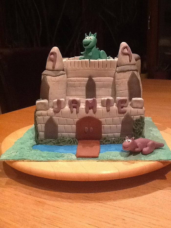 Dragons castle cake
