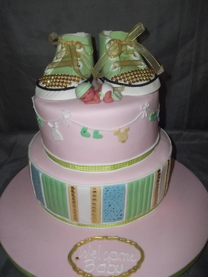 Converse in Green Baby Shower Cake