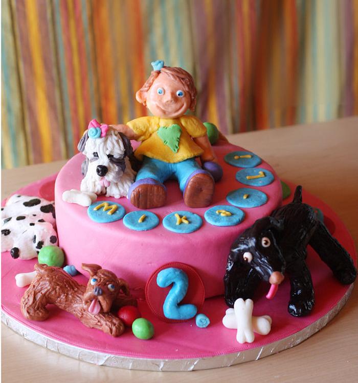 a cake for a little dog lover