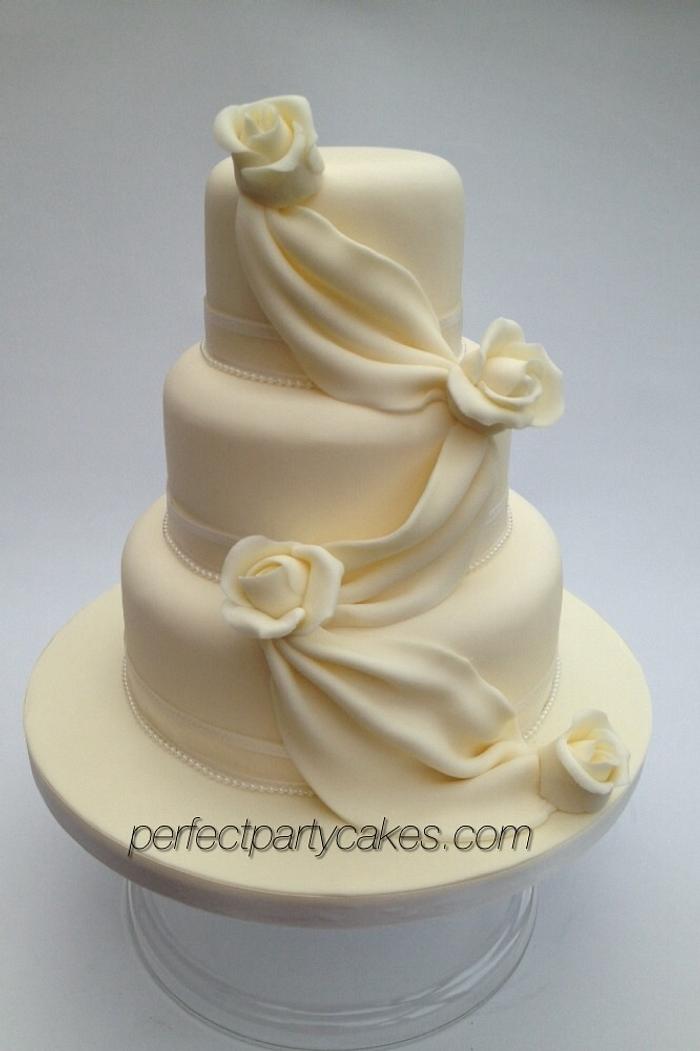 Wedding cake with drapes