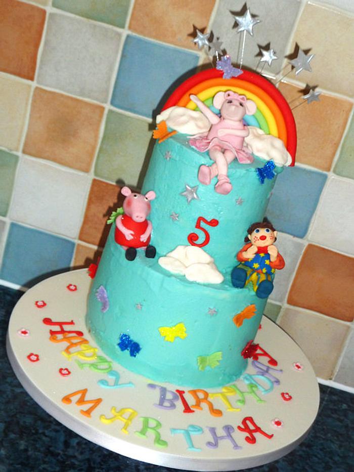 Rainbow character cake