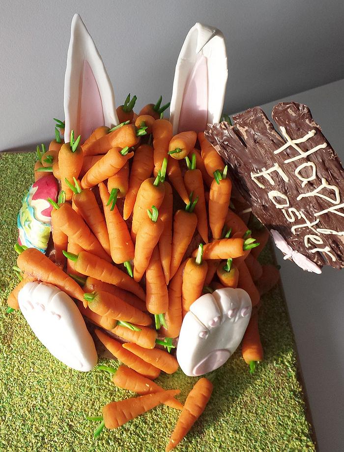 Easter Bunny covered with carrots