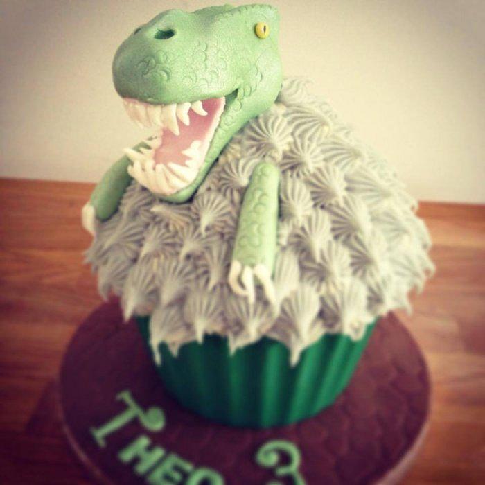 T Rex giant cupcake