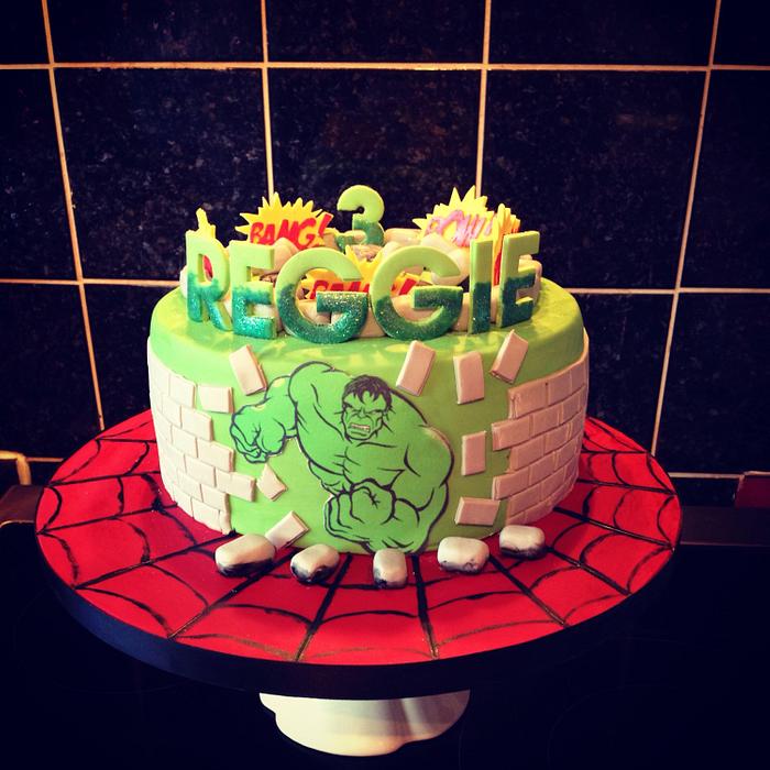 Hulk and hero cake