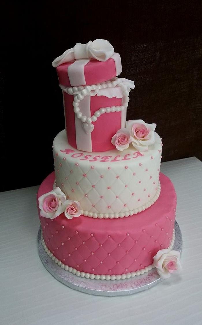 Romantic 18th birtday cake