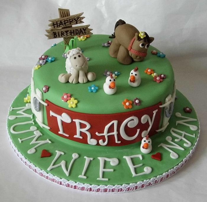 Animal themed birthday cake